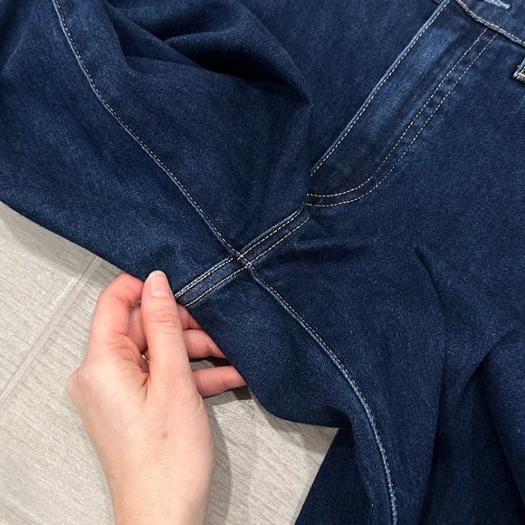 Revolve LE JEAN Vivie Slim Stovepipe Jeans in Frankie Wash Dark Denim Size 29 - Picture 6 of 15